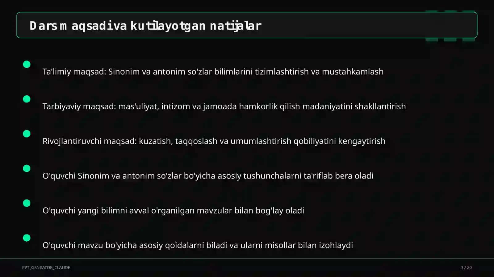 Sinonim va antonim so'zlar (3-sinf) 3