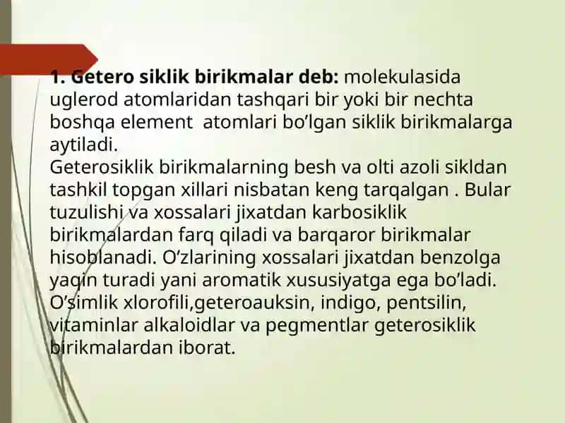 Geterosiklik birikmalar va dorivor vositalar 3