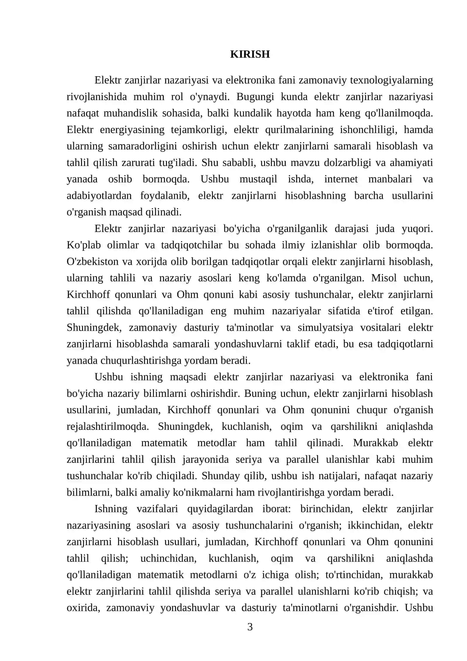 Elektr zanjirlar nazariyasi va elektronika fanı 3