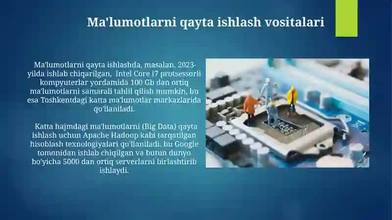 Axborot texnologiyalari tushunchasi, uni jamlash, uzatish va qayta ishlashning usul va vositalari 3