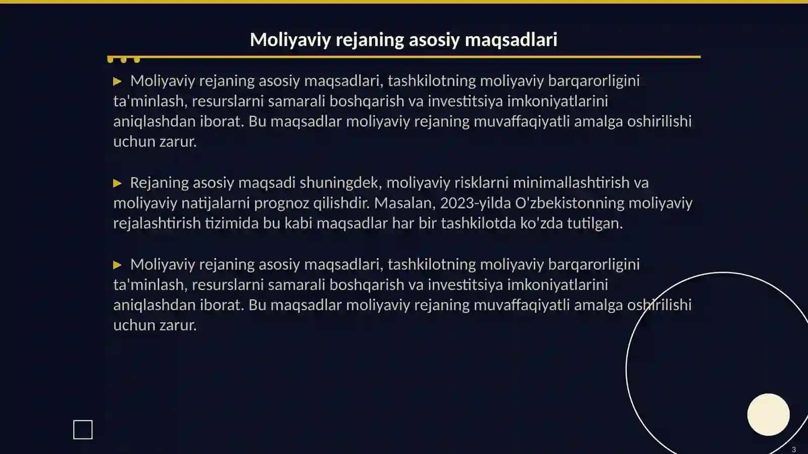 Moliyaviy rejaning turlari va tuzilishi 3
