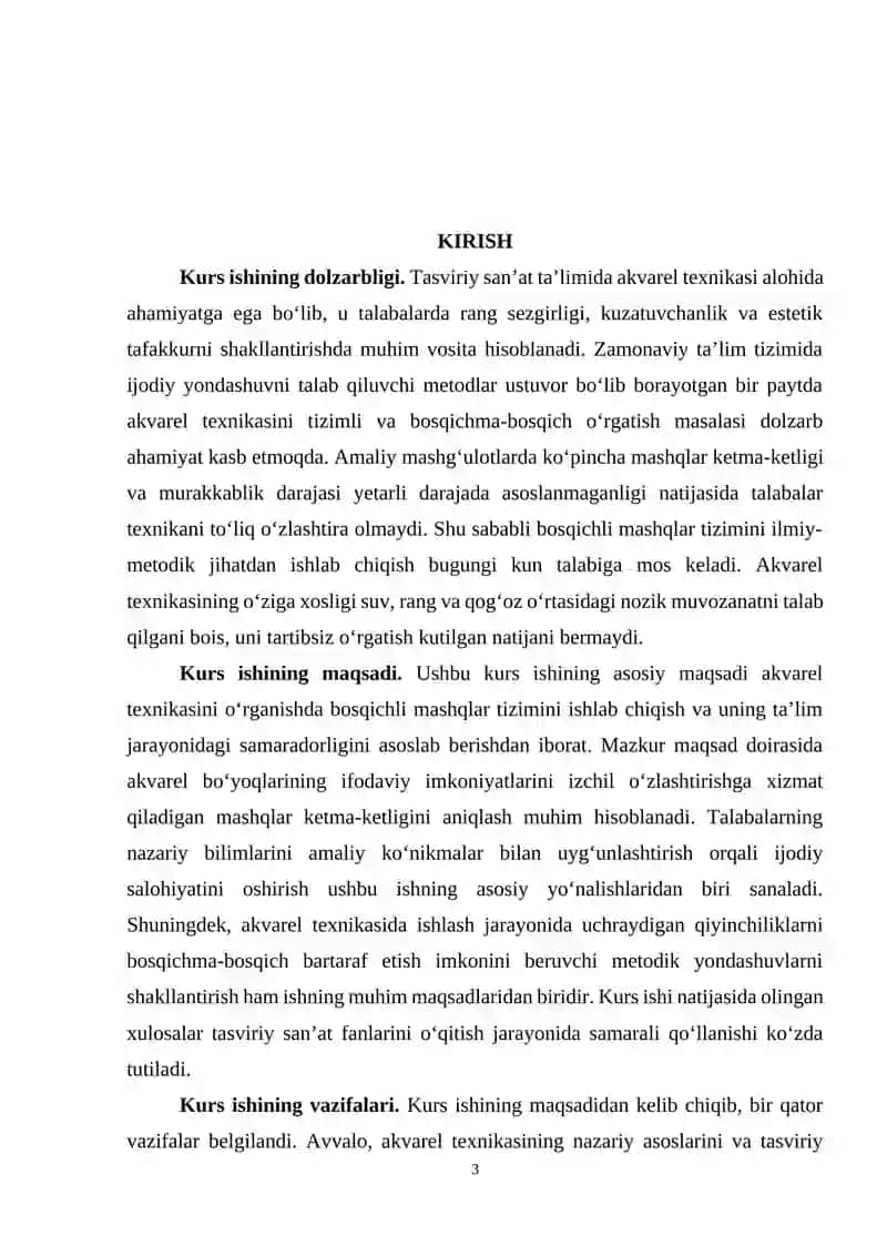 AKVAREL TEXNIKASINI O'RGANISHDA BOSQICHLI MASHQLAR TIZIMI 3