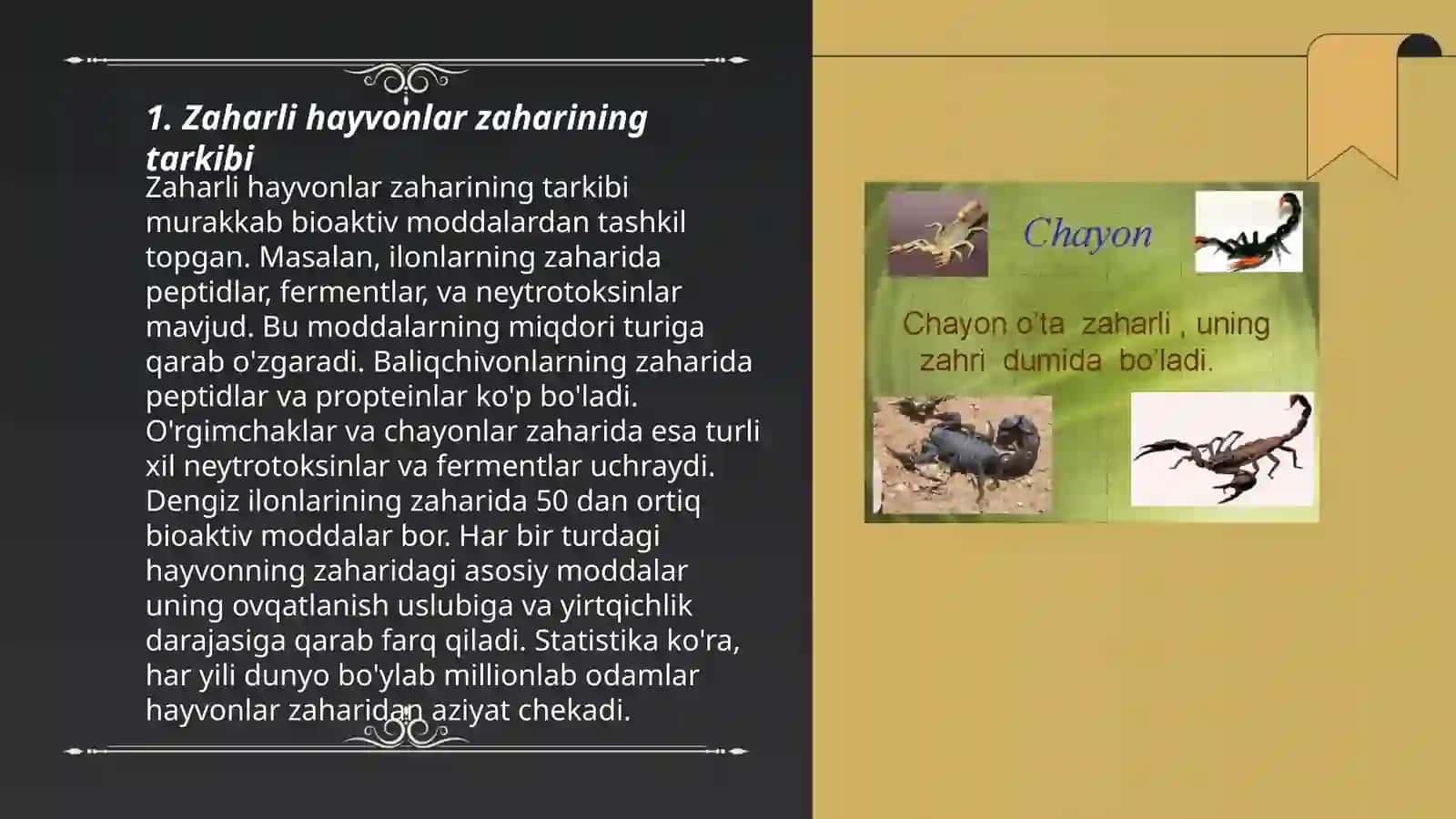 Zaharli hayvonlar zaxarining tibbiyotdagi ahamiyati 3