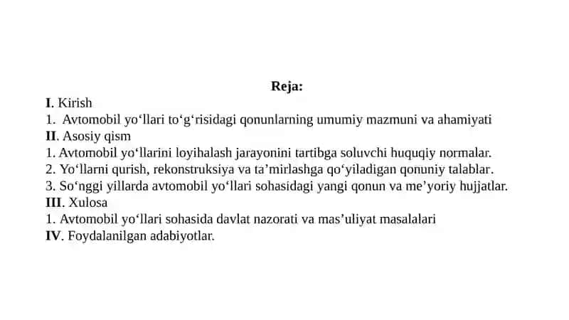 Avtomobillar yo'llaridagi qonunlar 3