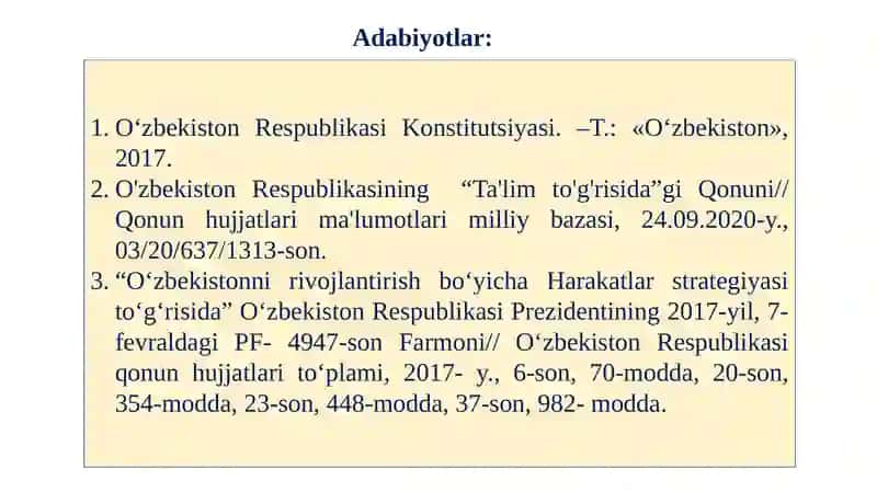 O‘ZBEKISTON RESPUBLIKASIDA TA’LIM TIZIMINI RIVOJLANTIRISHNING KONSEPTUAL ASOSLARI 3