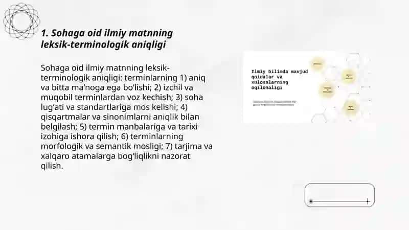 Sohaga oid ilmiy matnning leksik-terminologik aniqligi 3