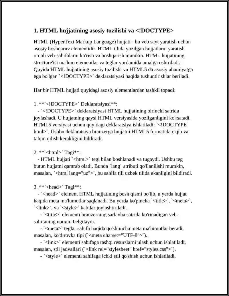 WEB SAHIFA YARATISH. HTML FAYLLAR YARATISH 3