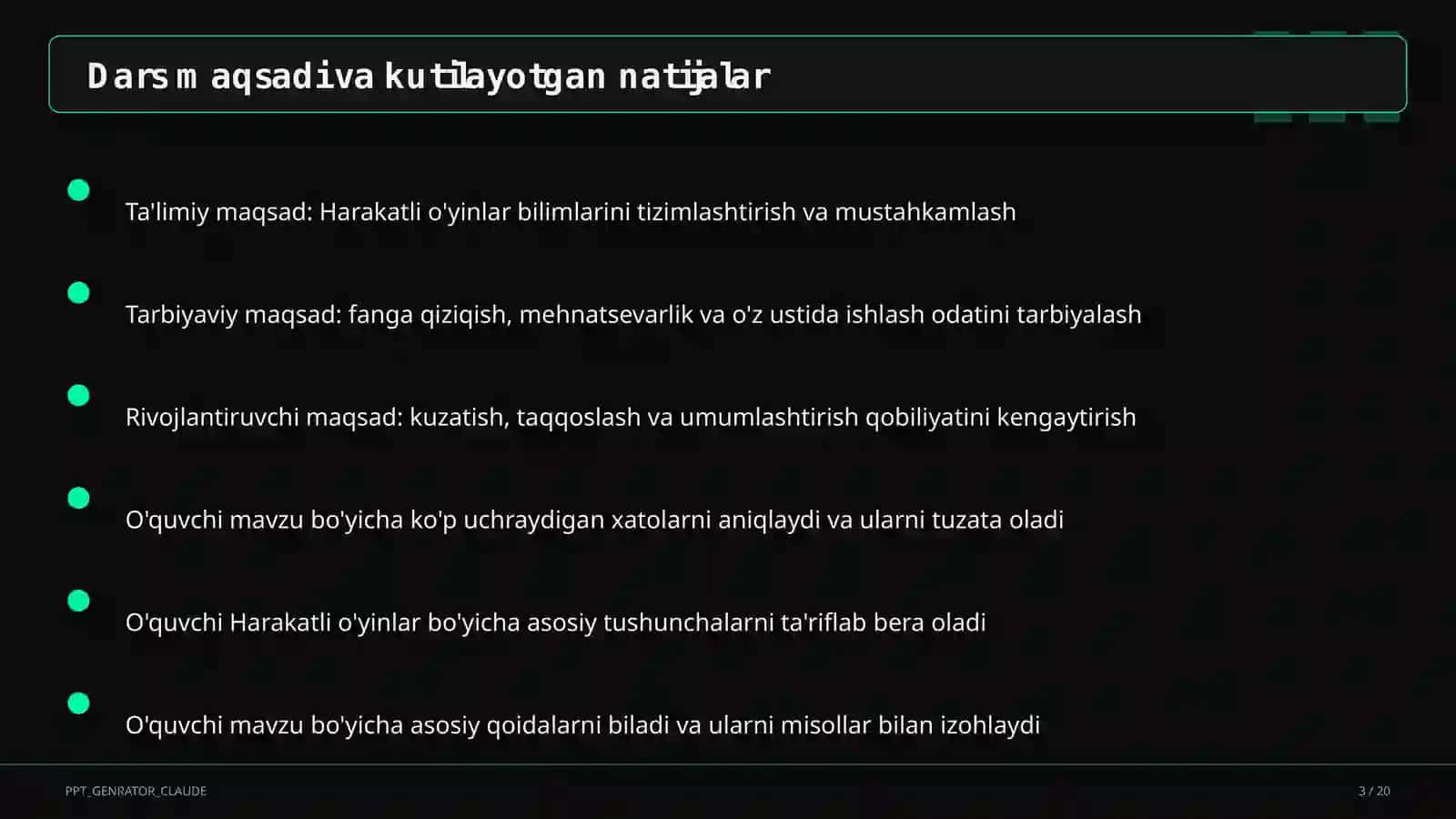 Harakatli o'yinlar (1-sinf) 3