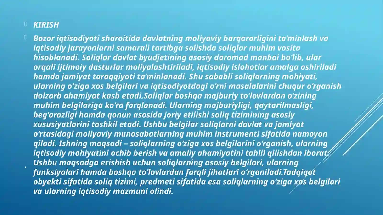 Soliqlarning o‘zigaxos belgilari 3