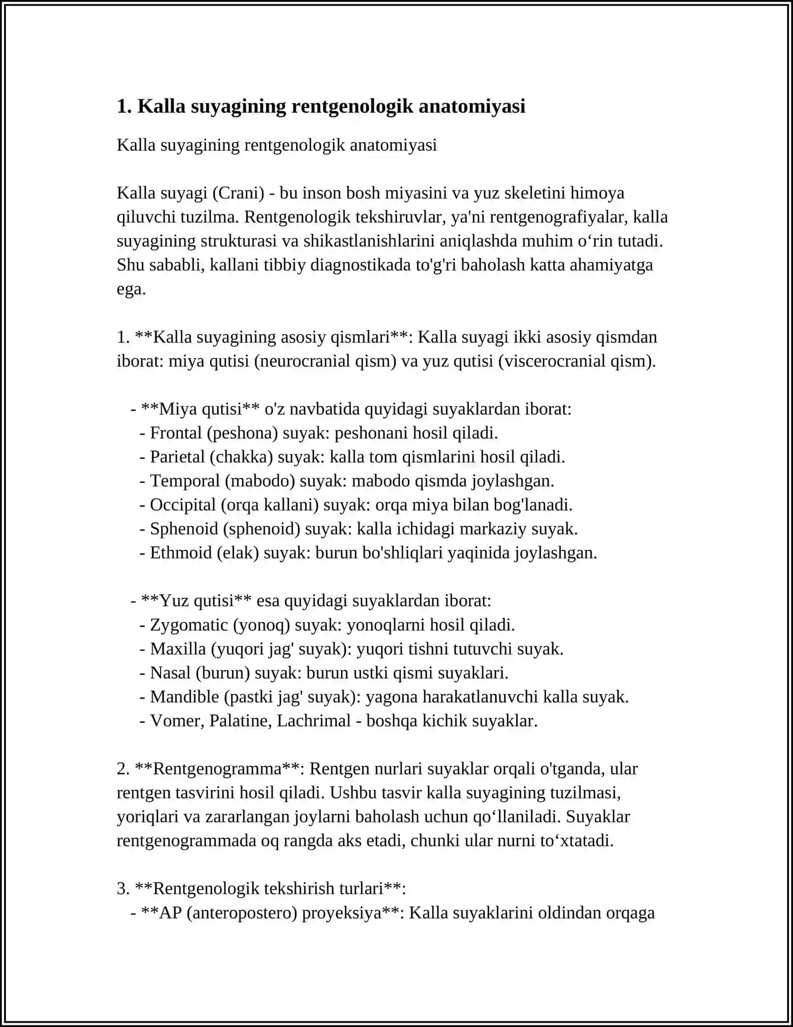 KALLA SUYAKLARINING RENTGENANATOMIYASI.KALLA SUYAGINING YOSHI VA JINSIY TAFOVUTLARI 3