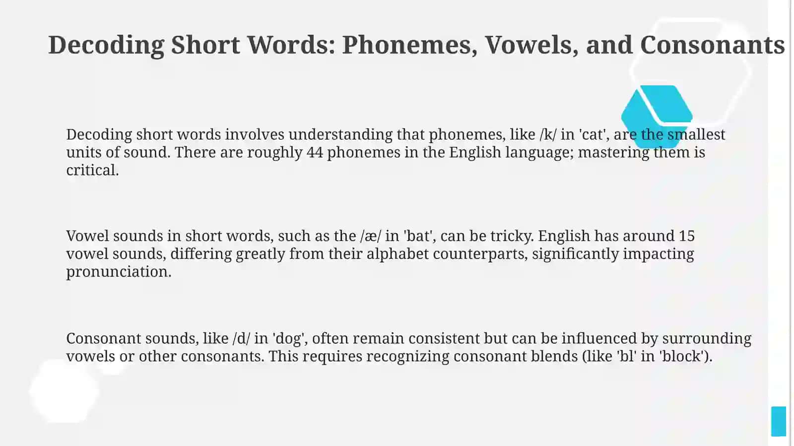 Pronouncing shortwords 3