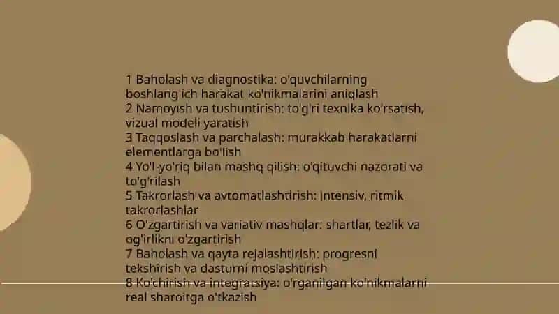 Harakat ko'nikmalarini hosil qilish va jismoniy sifatlarini tarbiyalash 3