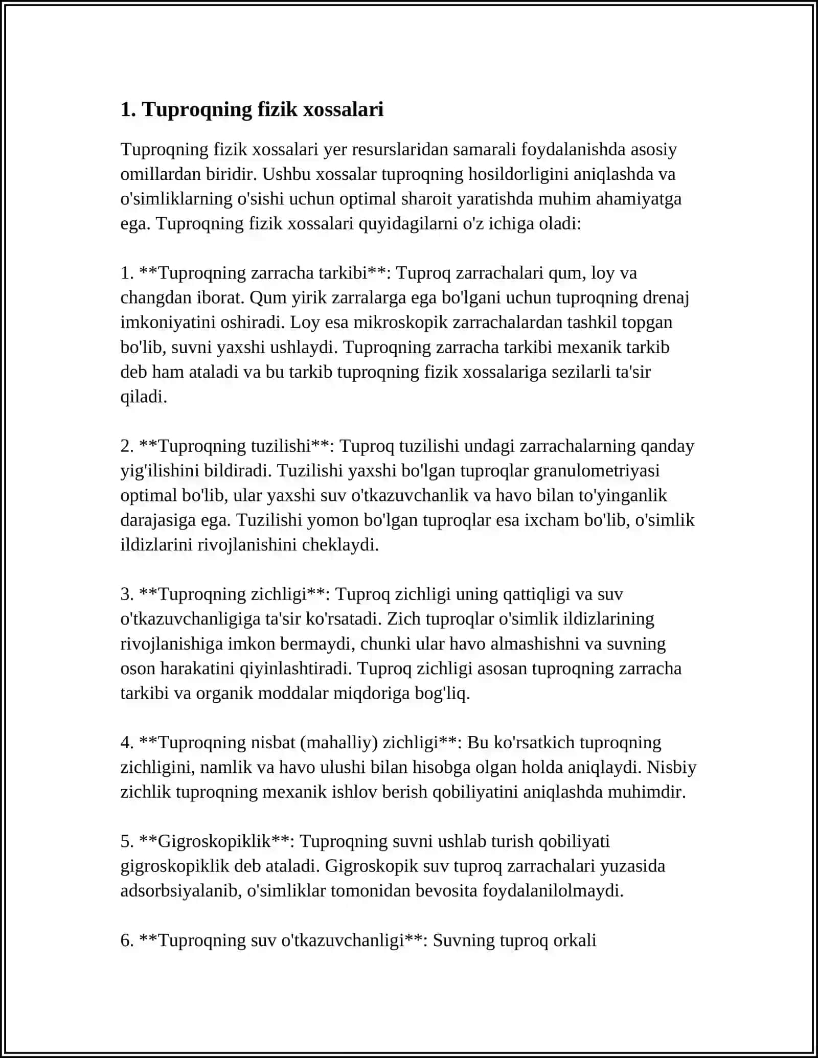 TUPROQ FIZIKASI YOʻNALISHIDAGI ILMIY ISHLARNI OʻRGANISH 3