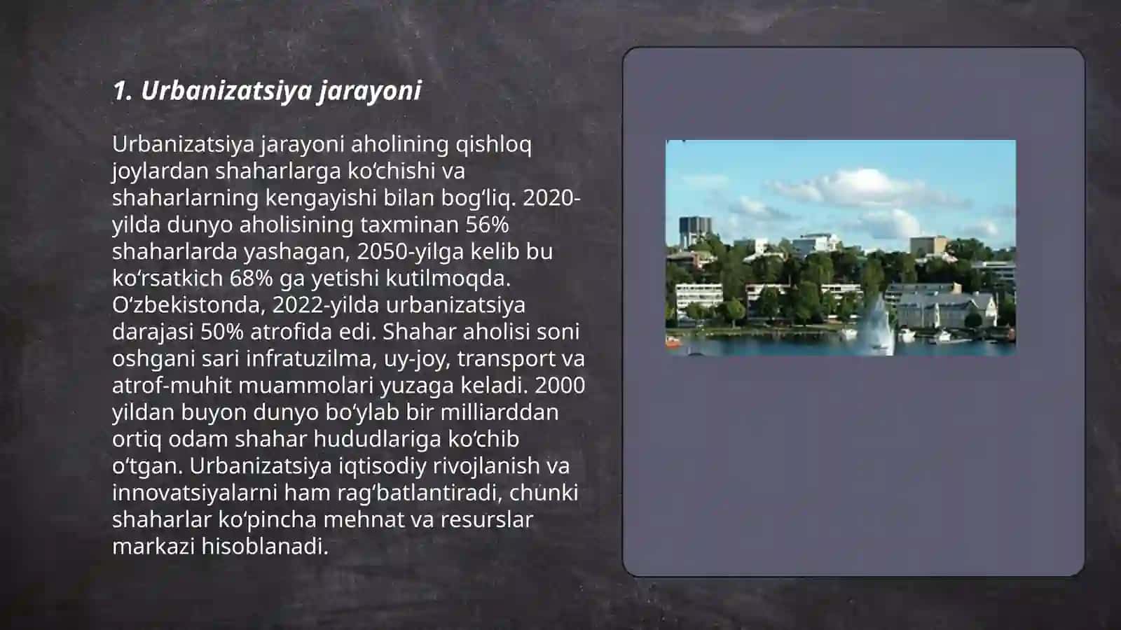Shaharlarning rivojlanish muammolari 3