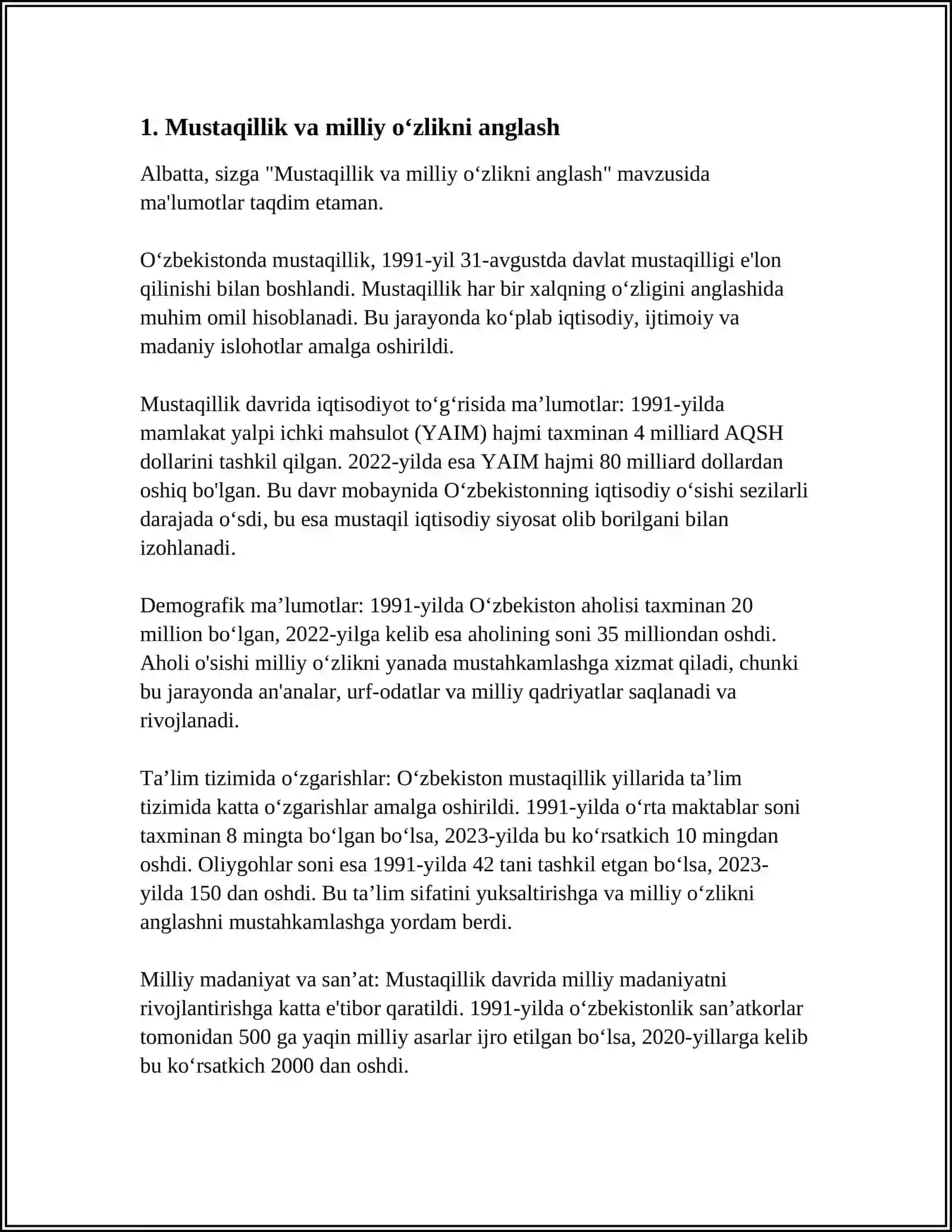 MUSTAQILLIGINING TARIXIY AHAMIYATI 3