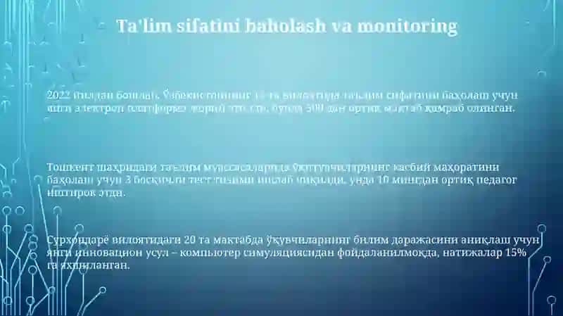 Oʻzbekistonda taʼlim tizimini modernizatsiyalash jarayonlari 3