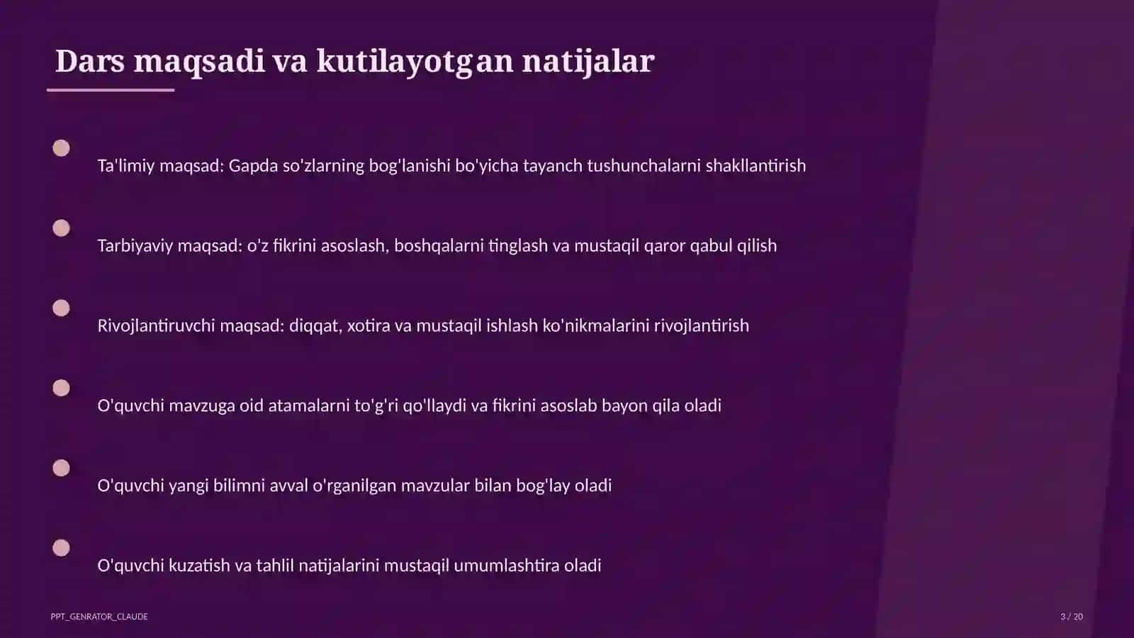 Gapda so'zlarning bog'lanishi (2-sinf) 3