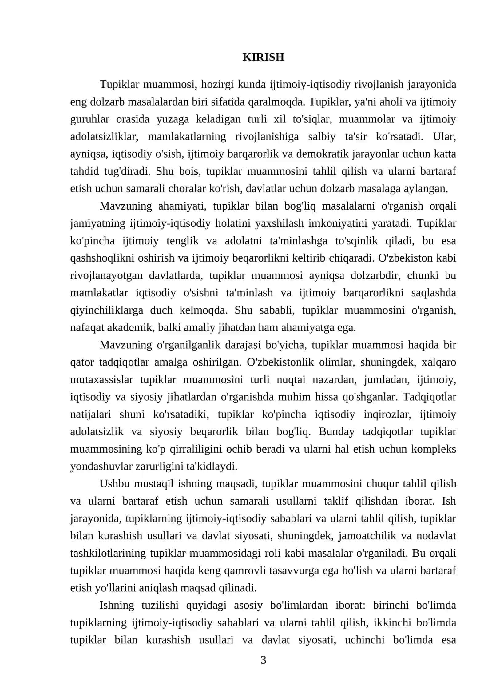 Tupiklar muammosi va ular bilan kurashish muammosi 3