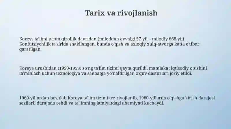 Koreya ta'limining xususiyatlari 3