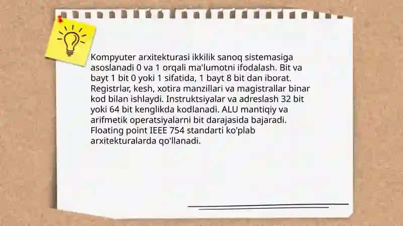 Ikkilik sanoq sistemasining tadbiqi 3