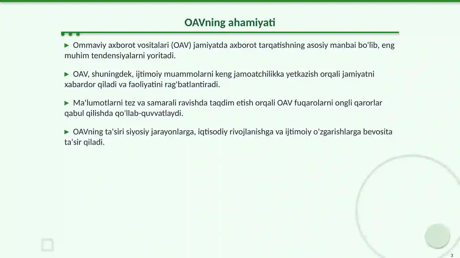 Ommaviy Axborot Vositalari va Jamiyat 3