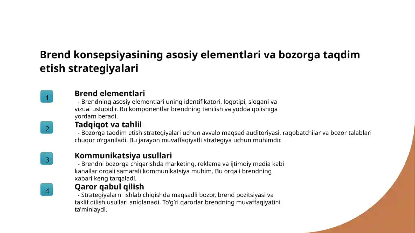 Brendni tayorlov bosqichi 3