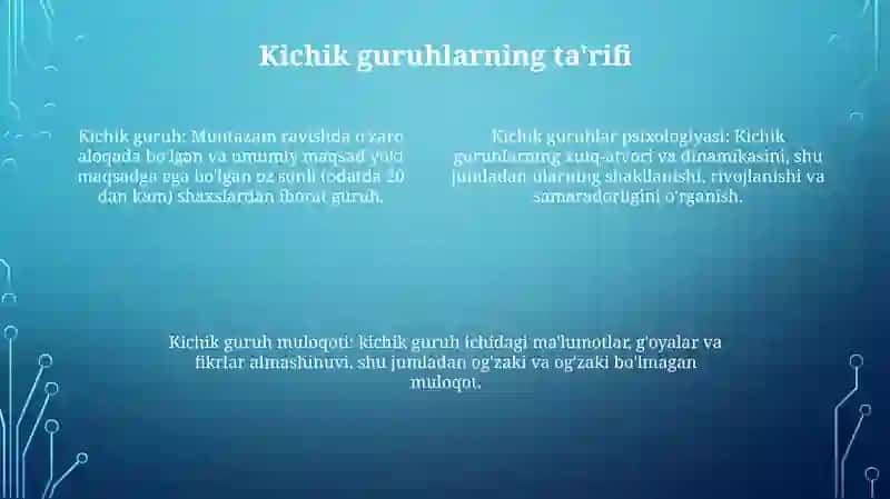 Kichik Guruhlar Psixologiyasi 3