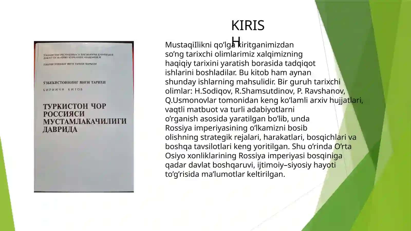 “TURKISTON CHOR ROSSIYASI MUSTAMLAKACHILIGI DAVRIDA” kitobining o’rganilishi 3