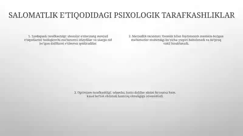 Salomatlik Va Kasallik Haqidagi Fikrlarning O'Ziga Xos Xususiyatlari 3