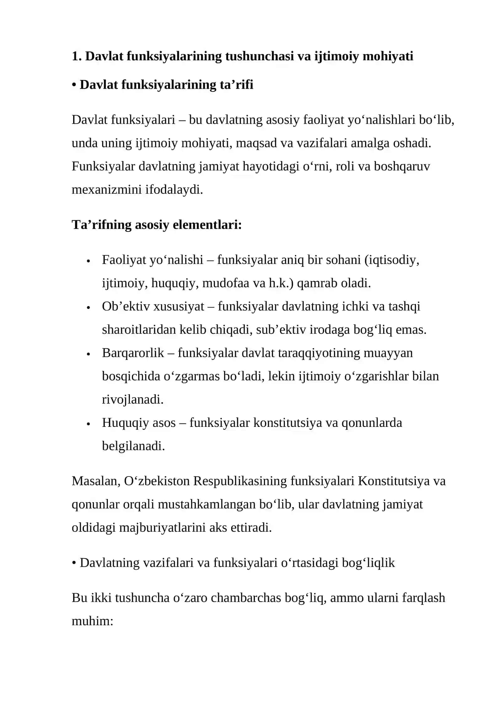 Davlat funksiyalarining tushunchasi va ijtimoiy mohiyati 3