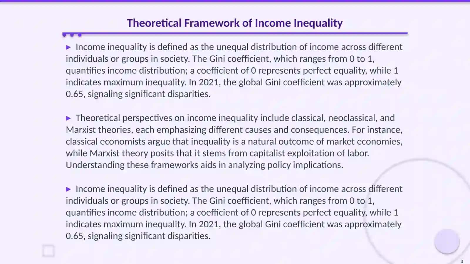 Income inequality and long-term macroeconomic stability: Channels and policy implications 3
