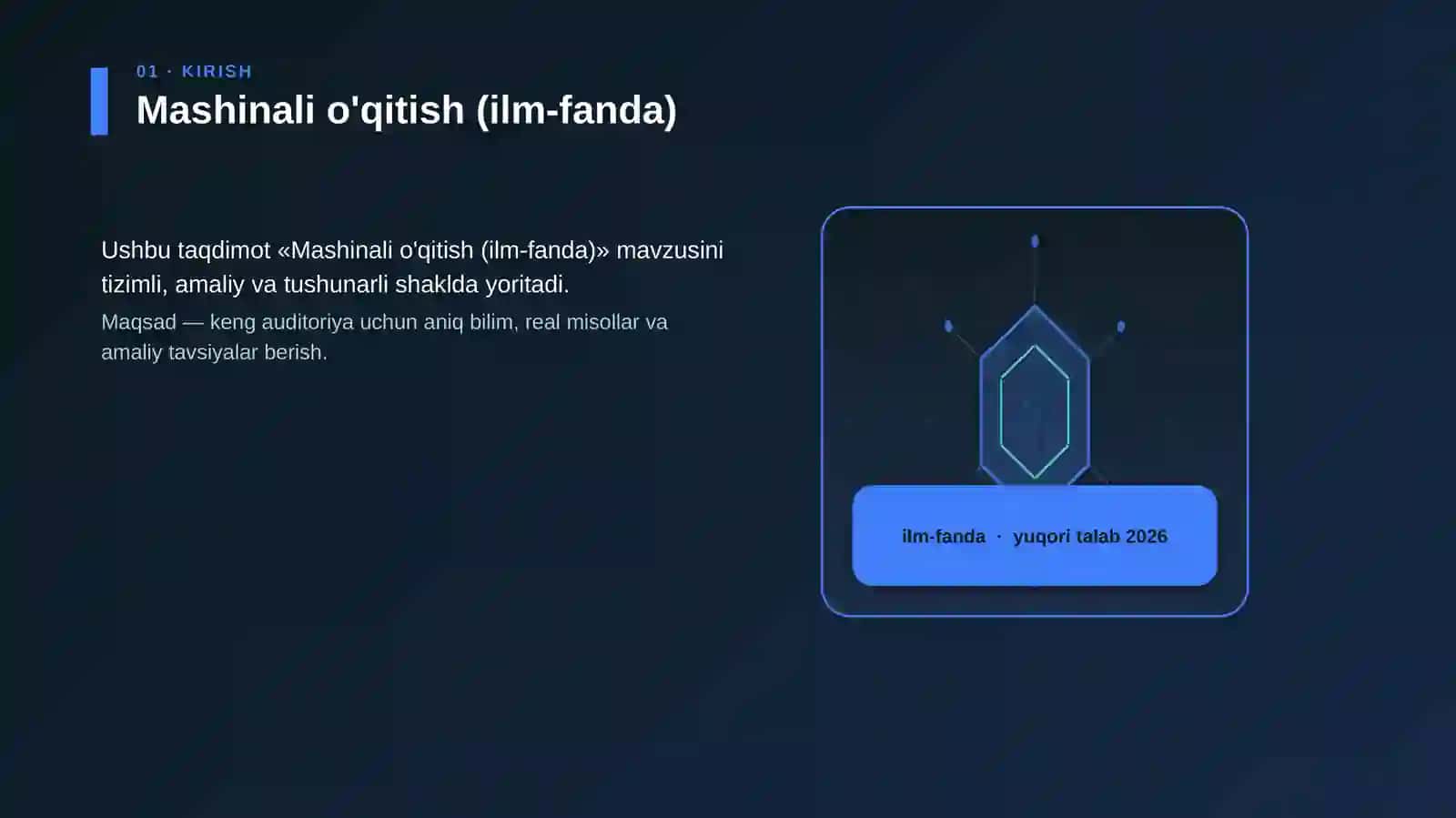 Mashinali o'qitish (ilm-fanda) 3