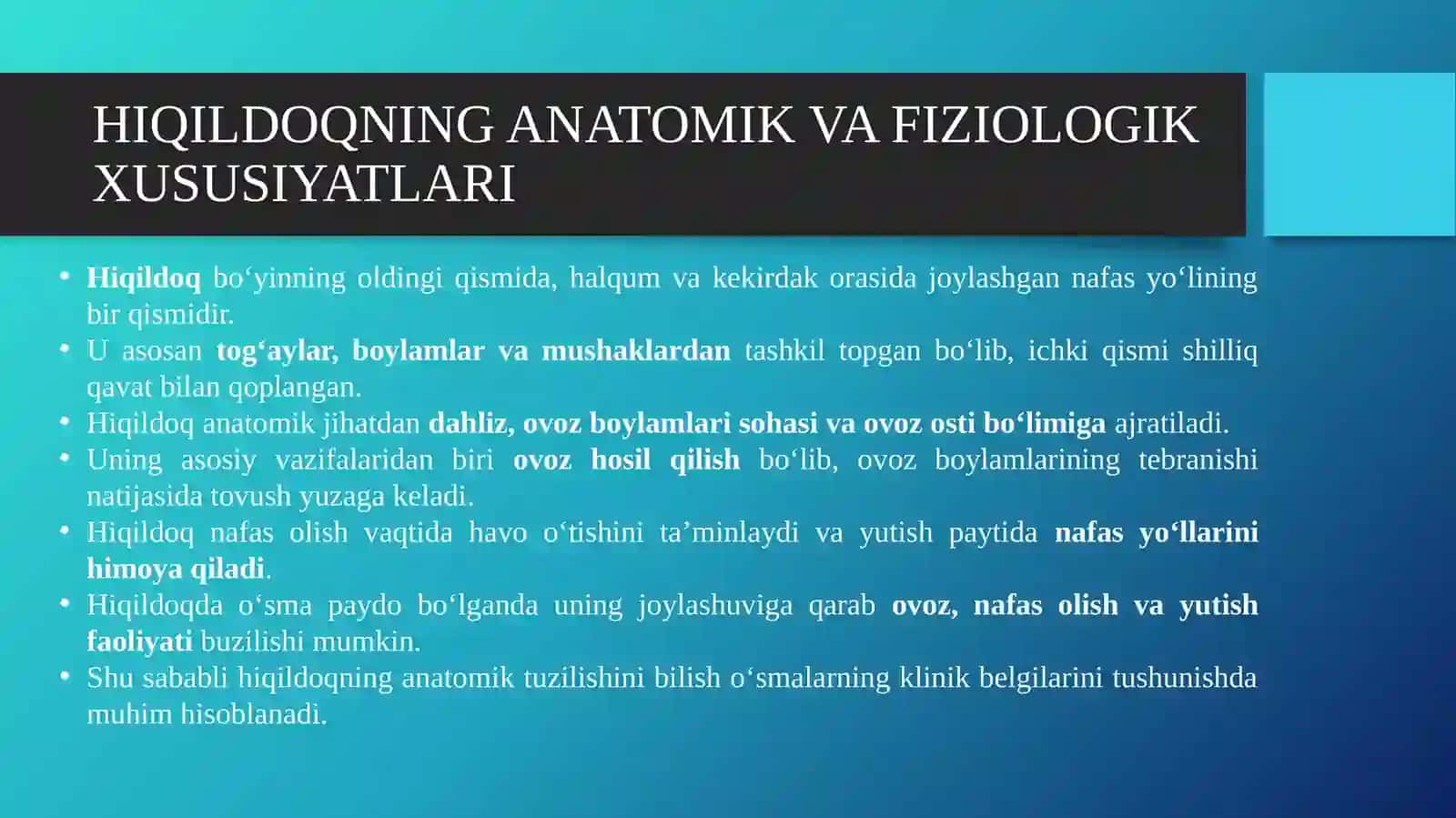 Hiqildoqning xavfsiz va xavfli o’smalari 3