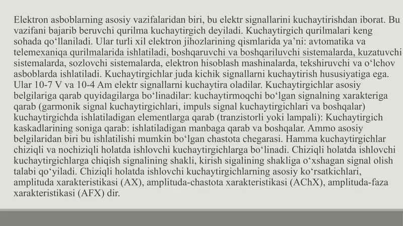 Tok kuchaytirgichi. 3