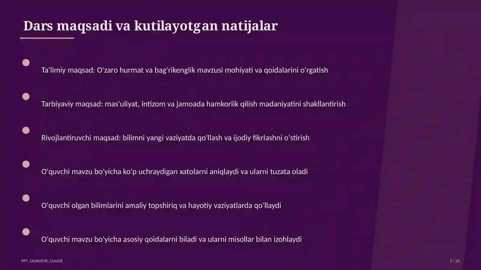 O'zaro hurmat va bag'rikenglik (7-sinf) 3
