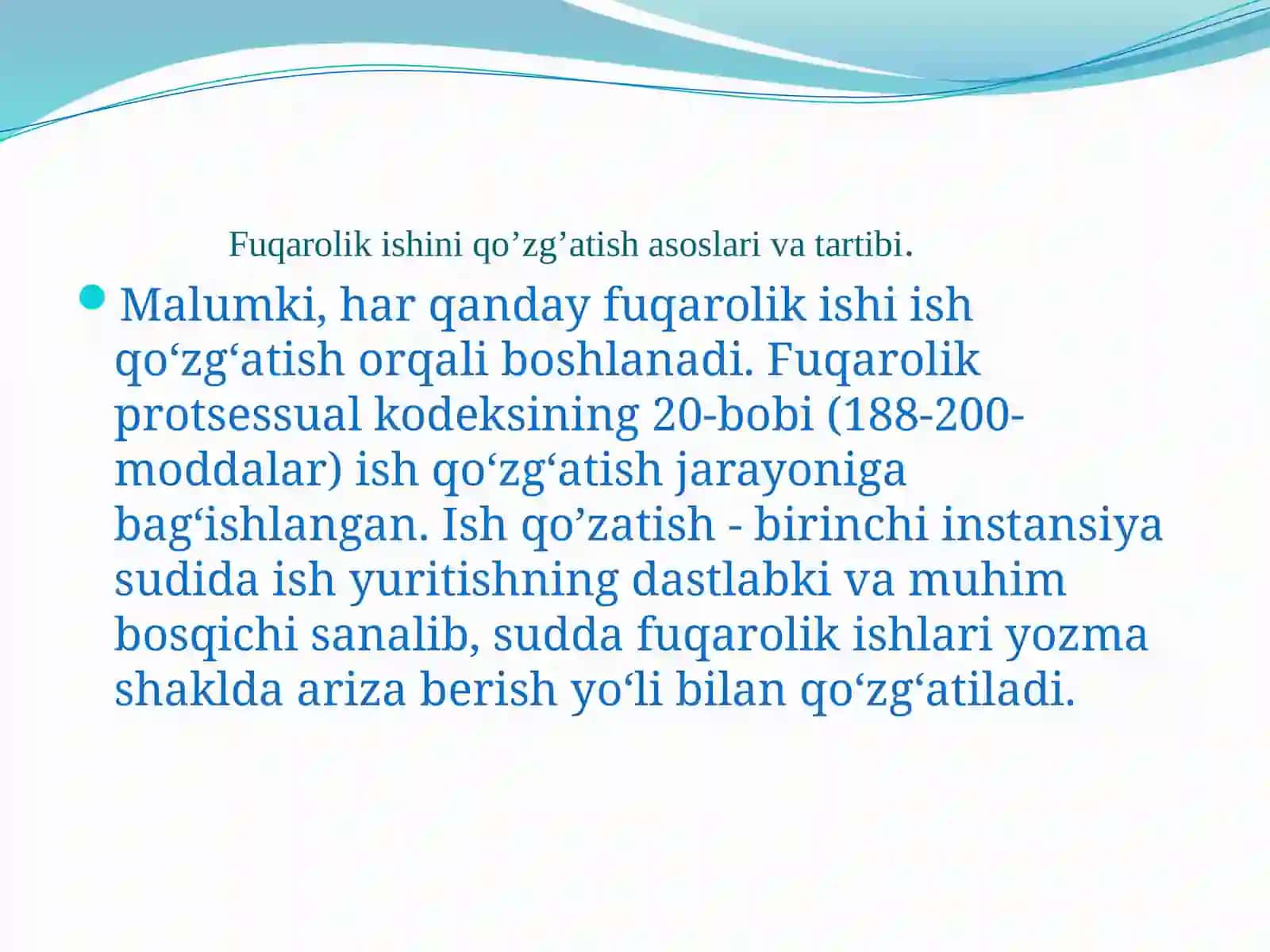 Fuqarolikni qo'zg'atish va sud muhokamasi 3
