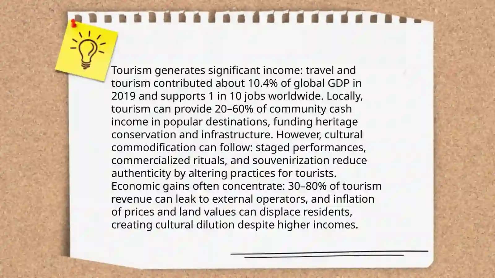 Plan: Economic benefits vs. cultural commodification 3