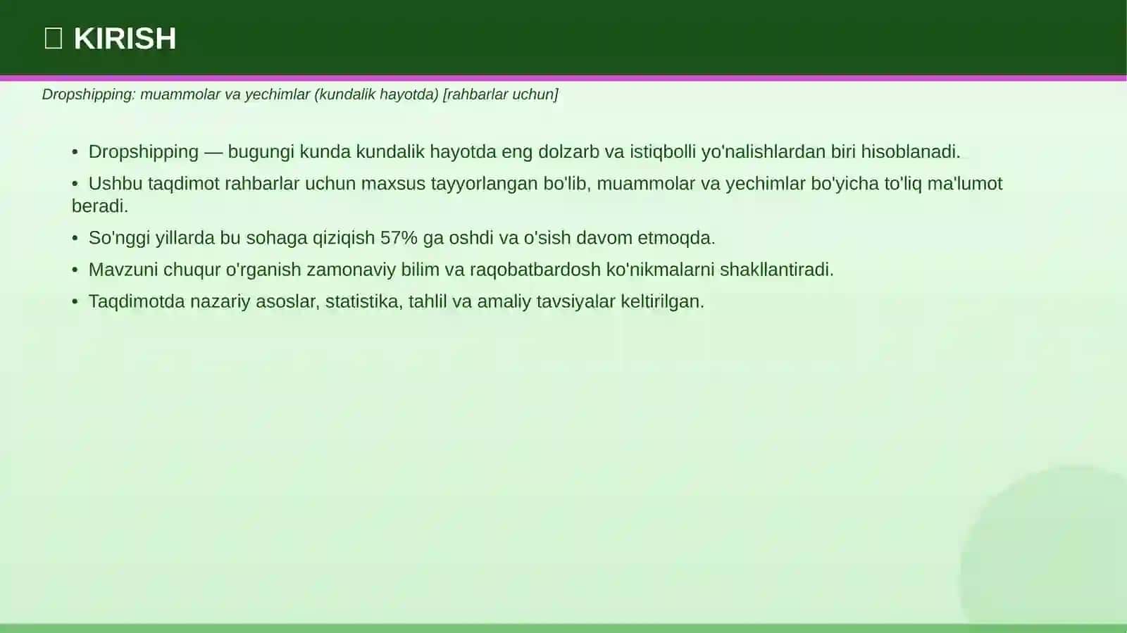 Dropshipping: muammolar va yechimlar (kundalik hayotda) [rahbarlar uchun] 3