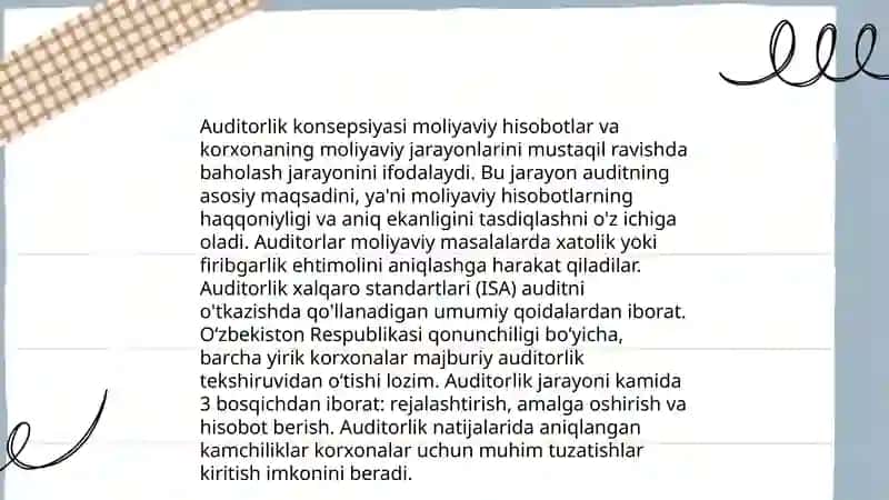Auditorlik tanlash tushinchasi va uni tartibga soluvchi standartlar 3