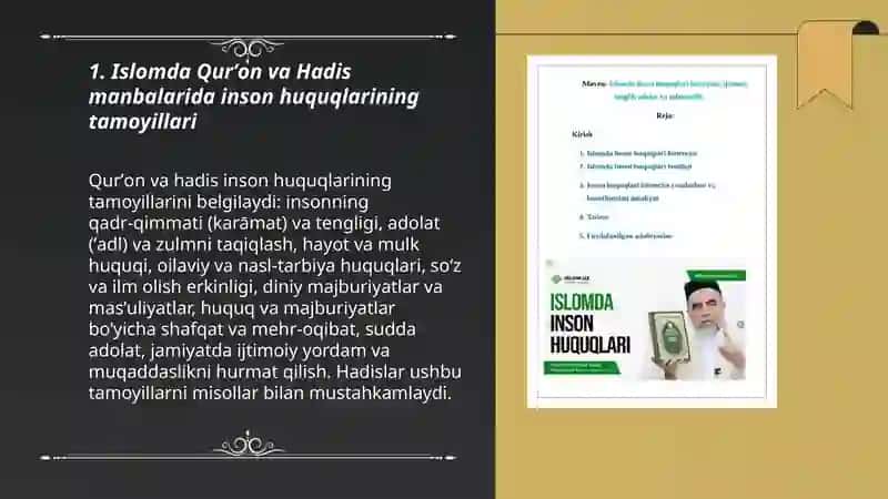 Islomda inson huquq va erkinliklari taminlanishining oʻziga xos jihatlari 3