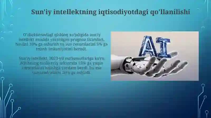 Iqtisodiyot sohalarda sun'iy intellektdan foydalanish xususiyatlari 3