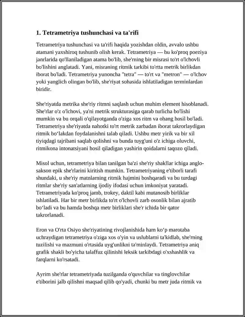 TETRAMETRIYA ASOSLARI 3