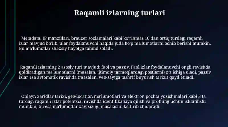 Raqamli izlar va ularning turlari 3