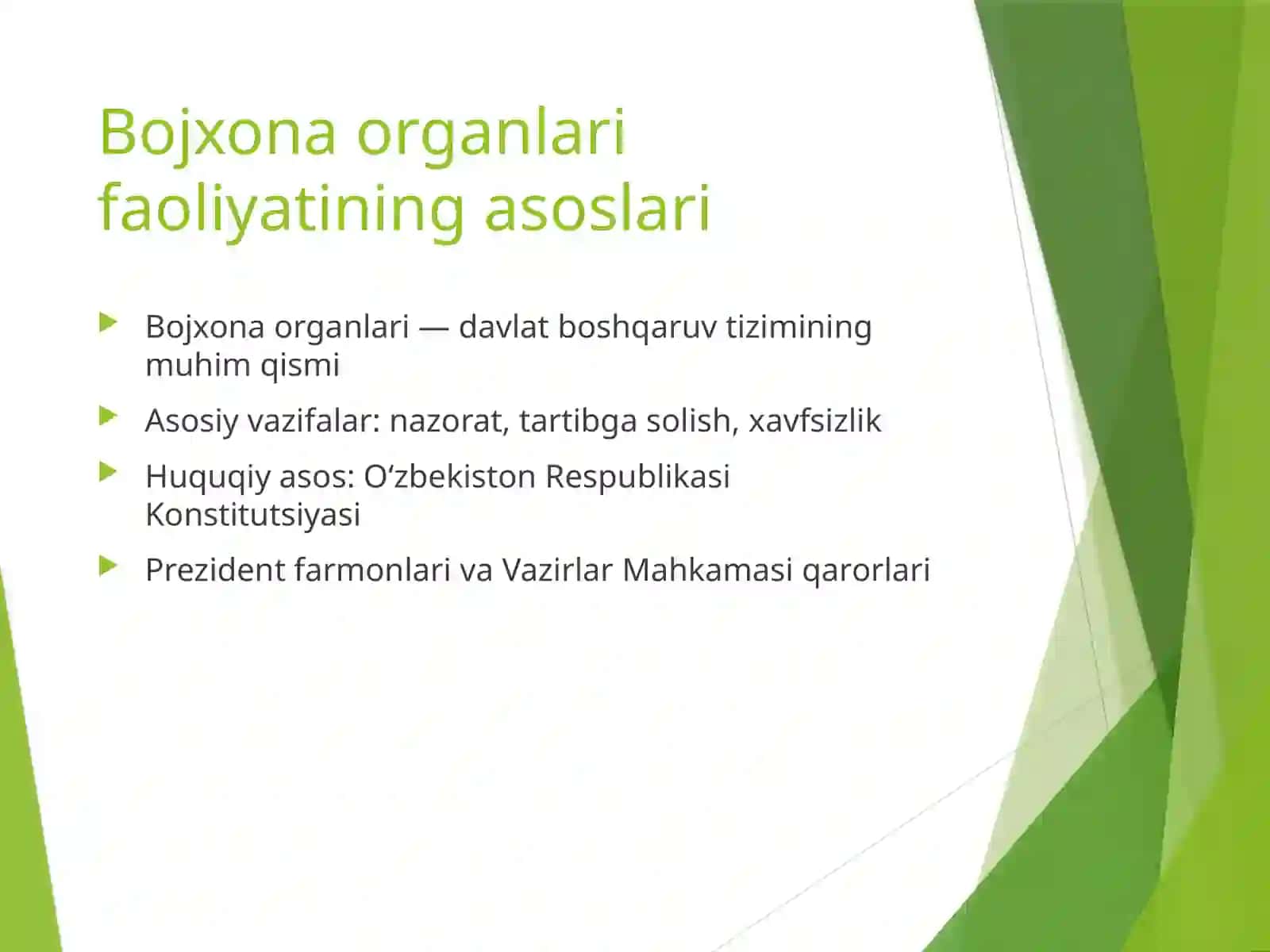 Oʻzbekiston Respublikasi davlat bojxona organlari faoliyatining huquqiy asoslari 3