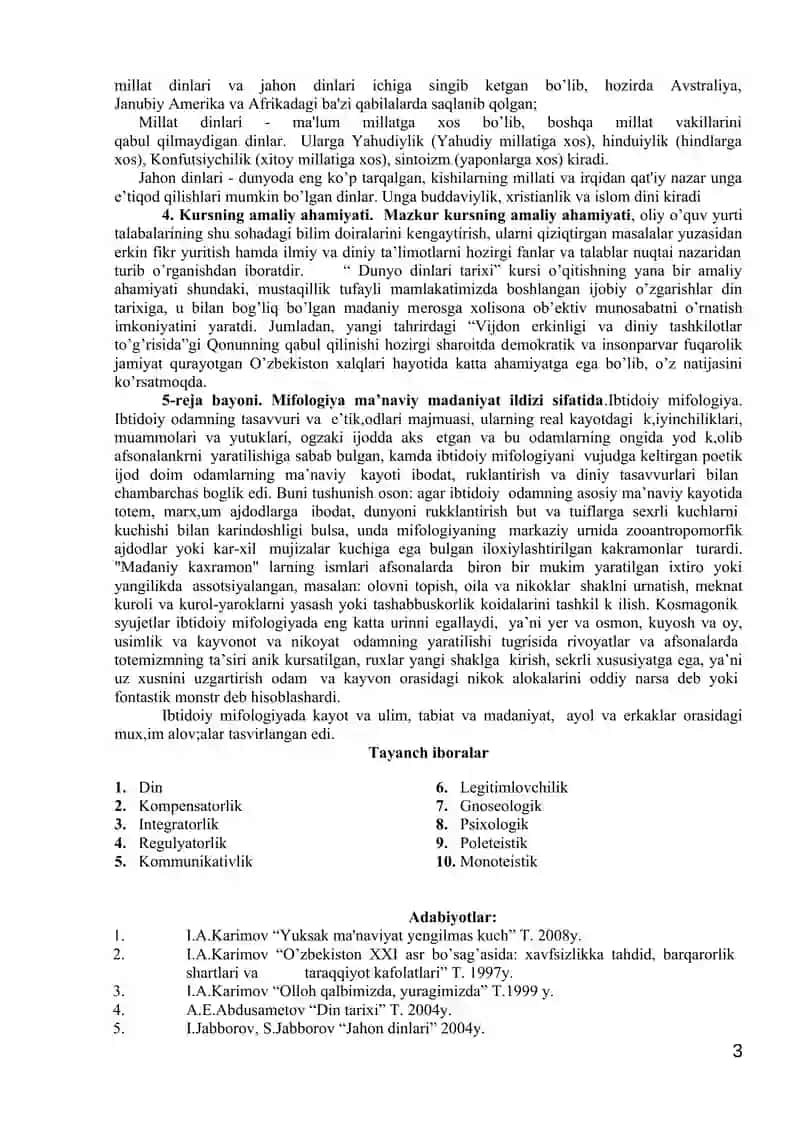 Dinshunoslik Fanining Predmeti, Maqsadi va Vazifalari 3