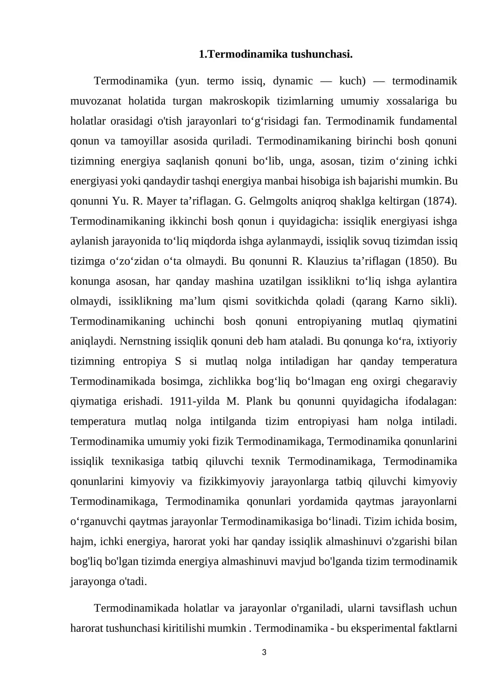Termodinamika qonunlari 3