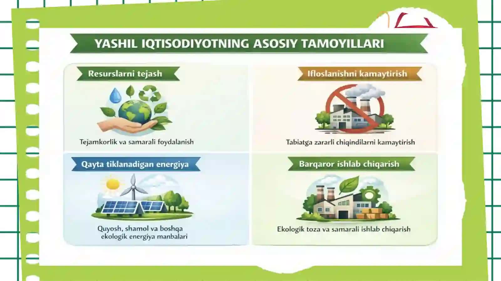 Yashil iqtisodiyotning qisqacha mazmuni va asosiy tushunchalar 3