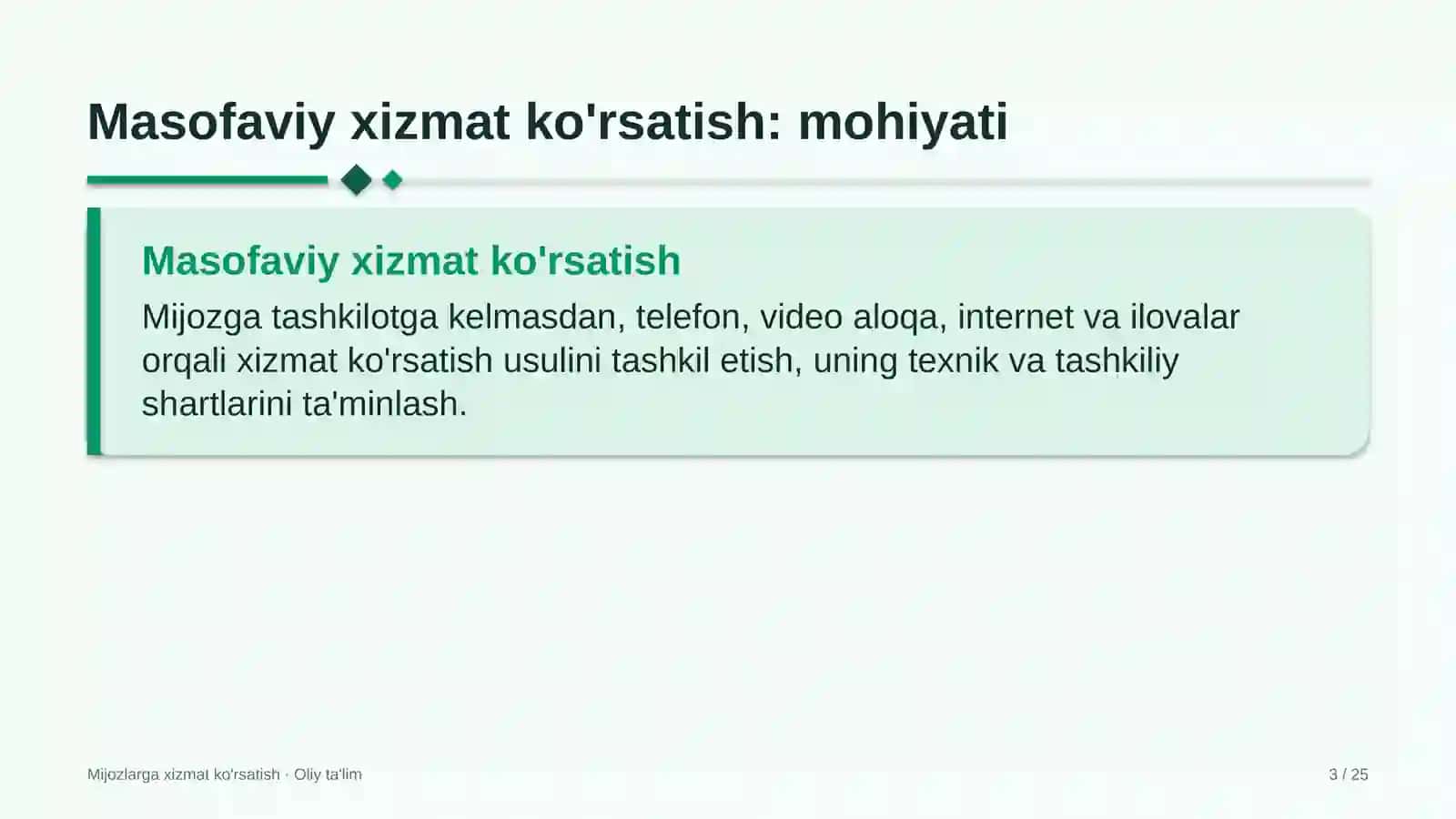 til o'rgatish markazlarida masofaviy xizmat ko'rsatishni yo'lga qo'yish 1648 3
