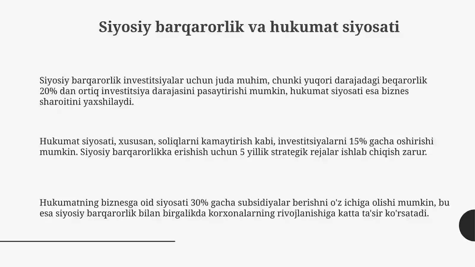 Biznes yuritishda siyosiy omillarni tahlili 3