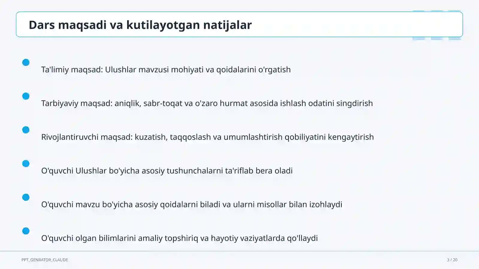 Ulushlar (3-sinf) 3